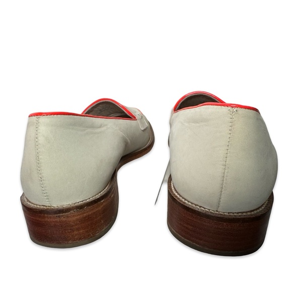 Boden Beige and Neon Pink/Coral Trim Loafers - Picture 4 of 6